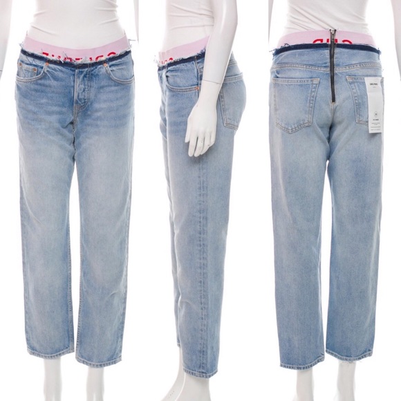NWT GRLFRND Turner Baggy Boy in All The Rage Jean - Picture 7 of 8